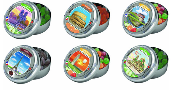 FRUIT CANDIES IN TINS